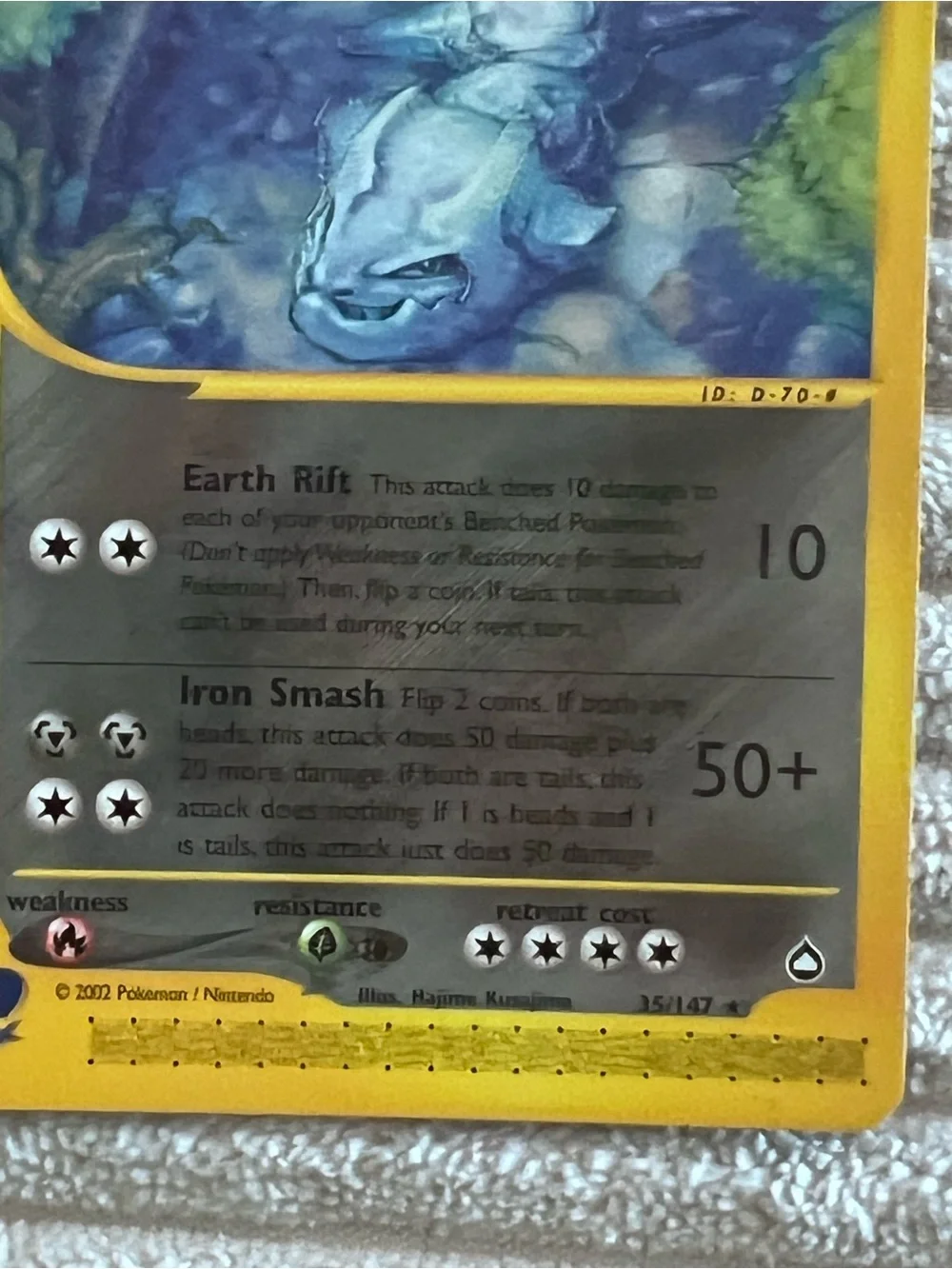 2002 RARE Aquapolis Steelix 15/147 NON Holo Pokémon Card